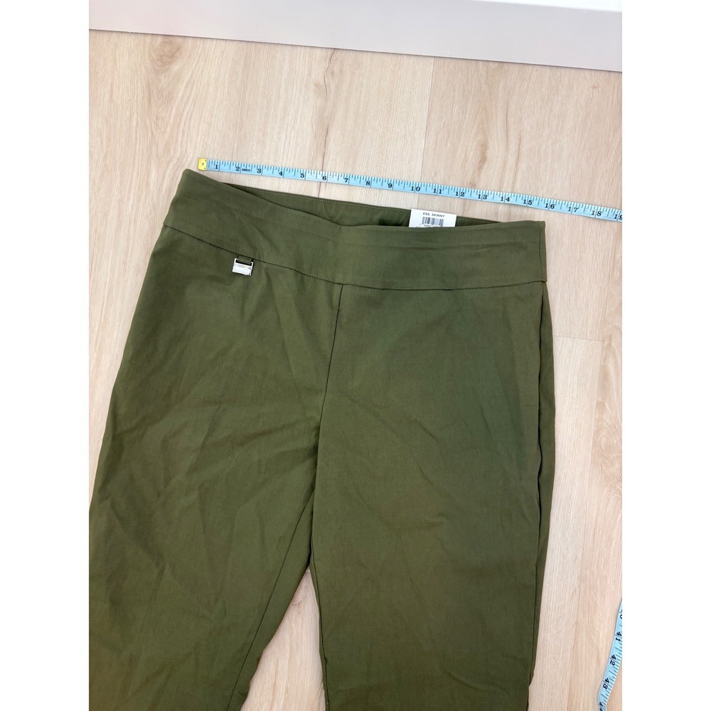 Alfani Skinny Pants Womens 12 Olive Green Tummy Control‎ Stretch Trousers Office - Picture 10 of 12